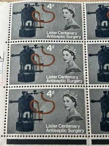 Sheet Of Stamps Unused Lister Centenary Antiseptic Surgery 4d -Great Condition - Picture 1 of 2