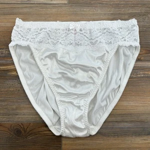 Y2K 2001 Victoria’s Secret hoch geschnittenes Satin-Höschen zweite Haut Spitze Taille (L) - Bild 1 von 6