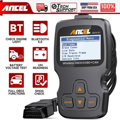 ANCEL AD310 BT OBD2 Scanner Bluetooth Diagnostic Tool Engine for iOS Android - Image 1 of 4