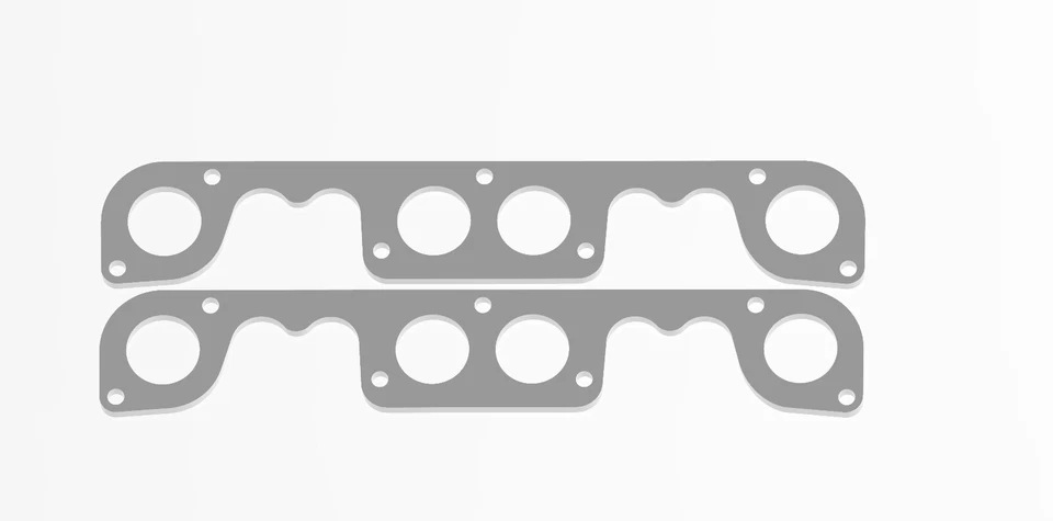 PAIR of 3/8 thick 304ss Header Flanges For Chevy Stahl Pattern-Spread Port 1 7/8 - Image 1 of 1