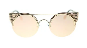 BVLGARI Women Round Sunglasses BV6088 20144Z Pink Gold/Grey Rose Gold Lens 54mm - Picture 1 of 4