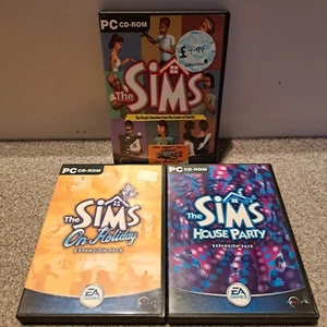 The Sims 1 Base Game + House Party + On Holiday Expansion Pack Bundle PC Game CD - Picture 1 of 3
