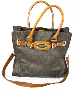 Michael Kors Large Brown Signature Hamilton PVC Tote Shoulder Bag - Picture 1 of 12