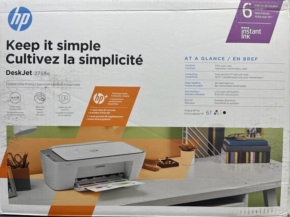 HP DeskJet 2725 Wireless All-in-One Printer, Mobile Print, Scan & Copy, HP Insta - Image 1 of 1