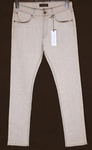New Mens Genuine Superfine Denim Jeans Straight Made In Italy £145 Stretch Stone - Picture 1 of 4
