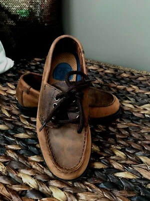 Zapatos de Barco Dockers NIÑOS Cuero Marrón con Cordones Talla 1.5 M Usados en Excelente Condición! ¡Muy cómodo! Foto 1 de 4