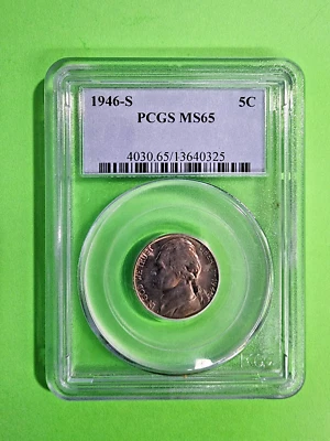 1946 S Jefferson Nickel PCGS MS65 - Image 1 of 2