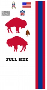 BUFFALO BILLS FULL SIZE FOOTBALL HELM AUFKLEBER MIT STREIFEN 8 Mil Throwback - Bild 1 von 1