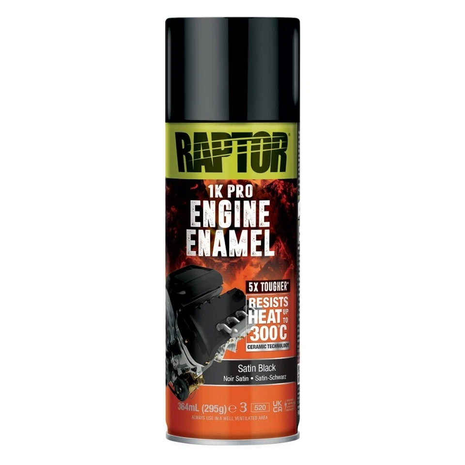 UPOL Peinture céramique pour moteur Noir Satiné 364ml Raptor