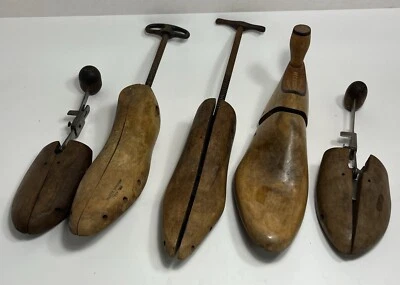 Lot of 5 Different Vintage Wood Shoe Tree Stretchers - Image 1 of 4