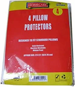 4 PILLOW PROTECTOR COVERS - MACHINE WASHABLE POLYPROPYLENE FABRIC MATERIAL UK - Picture 1 of 1