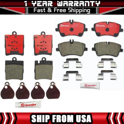 Front & Rear Brembo Ceramic Brake Pads Set Set Fits Mercedes-Benz C240 2005 2004 - Image 1 of 4