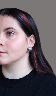 Tiffany & Co Atlas 1995 Square Groove Omega & Post 925 Sterling Silver Earrings - Image 1 of 4