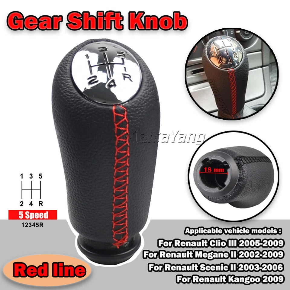 Manual Gear Shift Knob Fit For 2003 2004 2005 2006 Renault Scenic II Car 5 Speed - Image 1 of 4