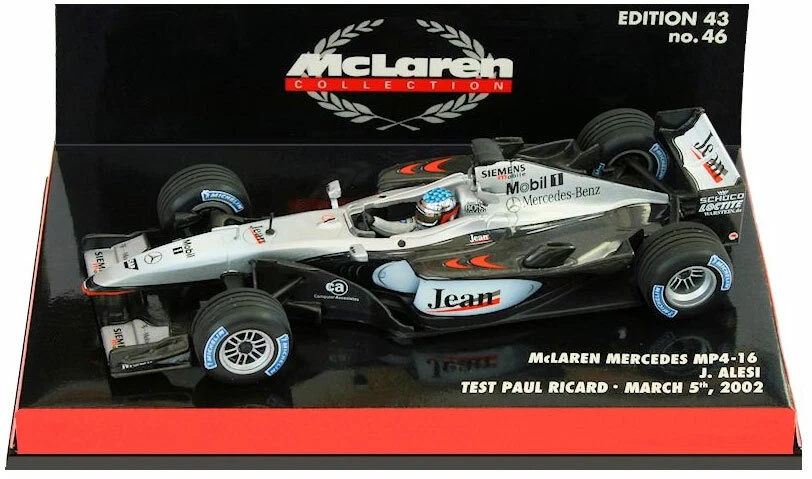 Minichamps McLaren MP4/16 Test Paul Ricard 2002 - Jean Alesi 1/43 Scale - Image 1 of 1