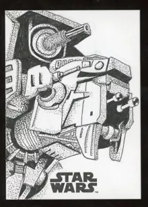 LOGAN MONETTE Topps Stars Krieg Micro Galaxy Squadron at-at Walker ORIGINAL KUNST - Bild 1 von 2