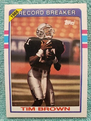 1989 TOPPS TIM BROWN RECORD BREAKER #2 LOS ANGELES RAIDERS - Image 1 of 4