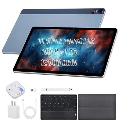 11.5英寸平板电脑超大号Android 13 1 TB存储16GB RAM IPS捆绑键盘 — 第 1/4 张图片