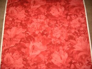 49" SSI Roses & Magnolias by Elyse Red Pink Tonal Blender Chic Floral Fabric