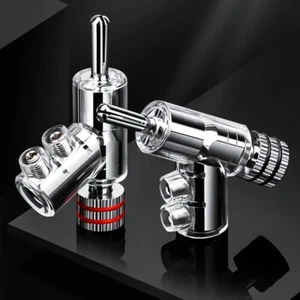 45 Grad Verriegelung Bananenstecker HiFi Audio Lautsprecher Kabel Kabel Terminal Stecker - Bild 1 von 9