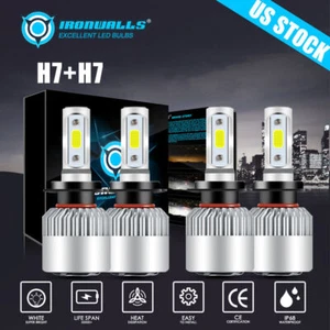 4x H7 H7 LED Headlight Bulb Kit High Low Beam 660000LM Super Bright 6000K White - Picture 1 of 14