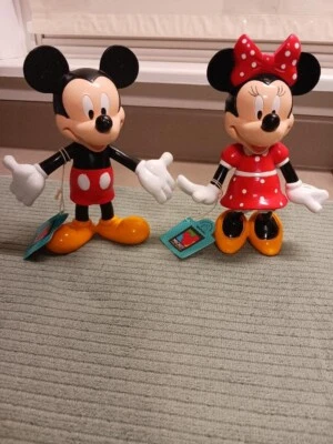  Mickey and Minnie Mouse Applause Bobbleheads with tags - Image 1 of 4