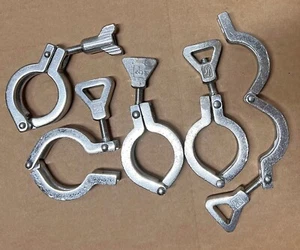 Cantidad 5 Usada Sanitaria 2" Resistente Abrazadera 304 Acero Inoxidable Lechería Tri Trébol - Imagen 1 de 2