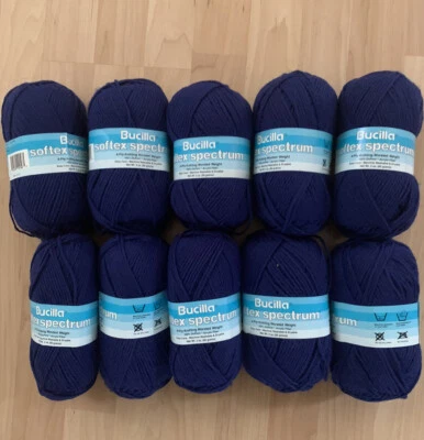 Bucilla Softex Spectrum 4 Ply Worsted Weight Yarn Lot Of 10 Color 1443 Navy - Image 1 of 4