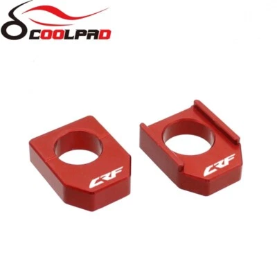 Red CNC Rear Axle Blocks Chain Adjuster For HONDA CRF250R CRF250X CRF450R 450L - Imagem 1 de 4