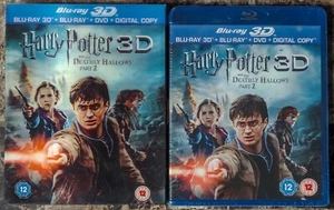 NEW Harry Potter Deathly Hallows Part 2 3D Blu-ray 4-Disc w Lenticular Slipcover - Picture 1 of 1
