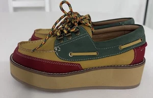 Steve Madden Bootsschuhe Damengröße 6 buntes Plateau Mokassinnaht Benett neu ohne Karton - Bild 1 von 7