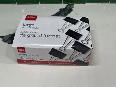 NUEVO PAQUETE DE 12 clips de carpeta grandes de 2 pulgadas abrazaderas de archivo de papel metálico depósito de oficina Foto 1 de 2