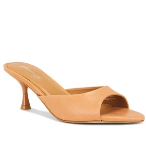 Jeffrey Campbell Size 10 Tan Toast Leather Kitten Heel Mules Spy-Kid Slide - Picture 1 of 9