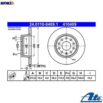 2x BRAKE DISC 24.0110-0409.1 FOR SKODA KAROQ OCTAVIA/IV/Combi VW SEAT 1.0L 3cyl - Image 1 of 4