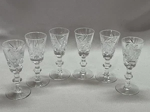 Set 6 bicchieri sherry/cordial con stelo girandola - Libbey? - Foto 1 di 6
