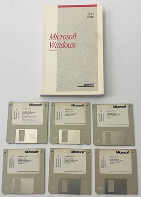 "Juego completo de 6 discos Microsoft Windows 3.1 (1992) - Disquetes HD originales de 3,5""" Foto 1 de 4