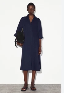 VESTIDO MAXI CAMISA VOLUMINOSO - AZUL MARINO | COS Talla 14 - Imagen 1 de 14