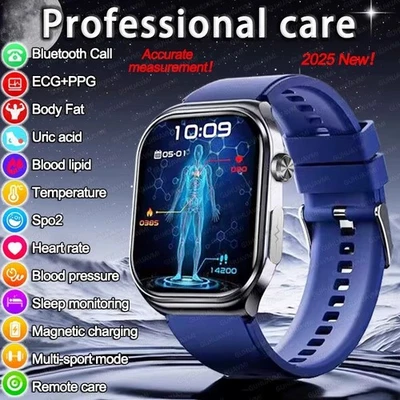 2025 ECG+PPG AI Salud Smartwatch Presión Arterial Ácido Úrico Rastreador de Frecuencia Cardíaca Un Foto 1 de 4