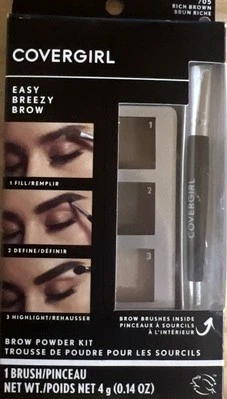 New Covergirl Easy Breezy Brow Powder Kit 705 Rich Brown All-In-One With Brushes - Image 1 of 2