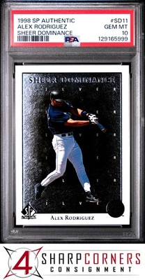 1998 SP AUTHENTIC SHEER DOMINANCE #SD11 ALEX RODRIGUEZ POP 2 PSA 10 - Image 1 of 3