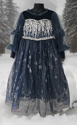 Vestido especial Princesa Ice Queen lentejuelas manga larga terciopelo/tul envío gratuito Foto 1 de 4