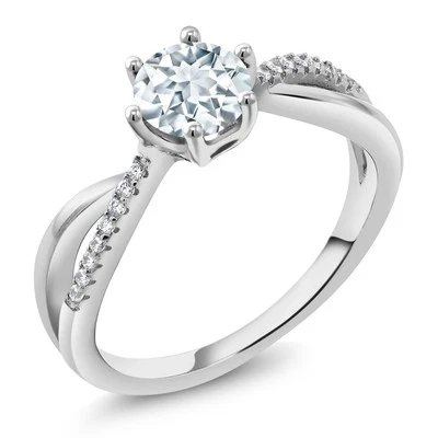 Anillo infinito de amatista de plata de ley 925 para mujer (0,94 quilates, 6 mm, piedras preciosas Foto 1 de 4