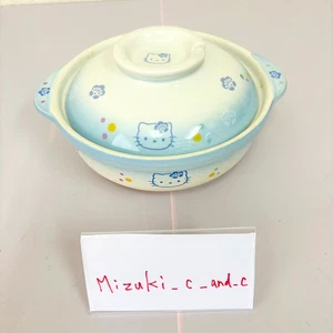 Maceta de loza Sanrio Hello Kitty azul blanco gato flor cocinar gachas de arroz - Imagen 1 de 24