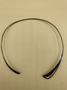 JAMES ROCKWELL Modern Art VINTAGE Open Choker Necklace Brass Signed - Picture 1 of 9