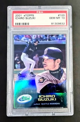 ICHIRO SUZUKI 2001 E-TOPPS #100 ROOKIE PSA 10 - Image 1 of 2