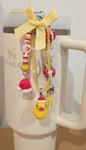 Christmas Rubber Ducky Straw Charm Stanley compatible Jeep Artisan USA 2063 - Picture 1 of 5