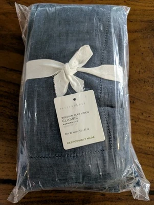 POTTERY BARN Belgian Linen Napkins - Set of 12 - Denim - NWT - Image 1 of 4