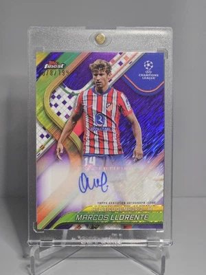 2024-25 Topps Finest UEFA Marcos Llorente Auto Purple Shimmer /199 Atletico - Image 1 of 2