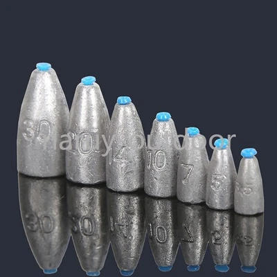 20/50er Pack Bullet Fishing Sinker Gewicht Barsch Wurm Gewichte Blei Sinker... - Bild 1 von 4