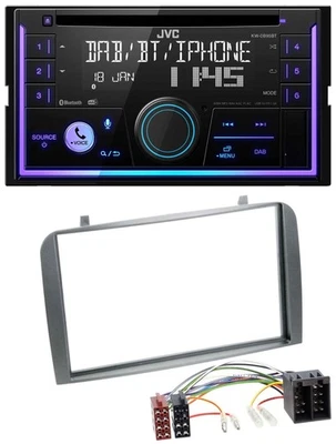 JVC MP3 USB 2DIN DAB Bluetooth CD Autoradio für Alfa Romeo GT 147 00-10 anthrazi - Bild 1 von 4